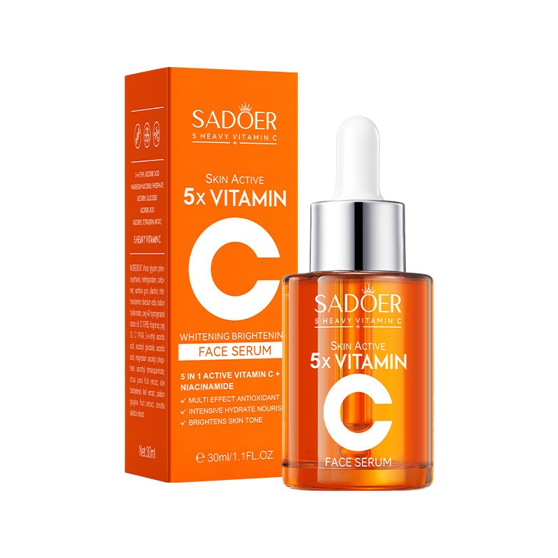 SADOER Five-Fold Skincare Set with Vitamin C Liquid Multi-Effect Eye Cream for Repair and Whitening Cross-Border Wholesale