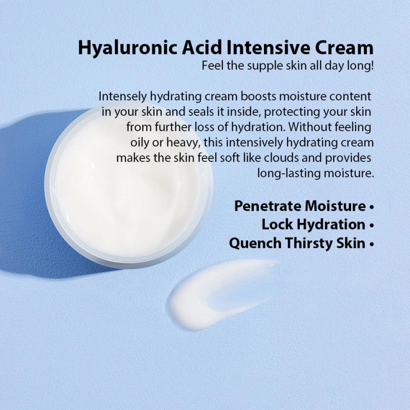 Long-Lasting Hydration Face Cream with Hyaluronic Acid Cosmetic Intensive Skin Care Set