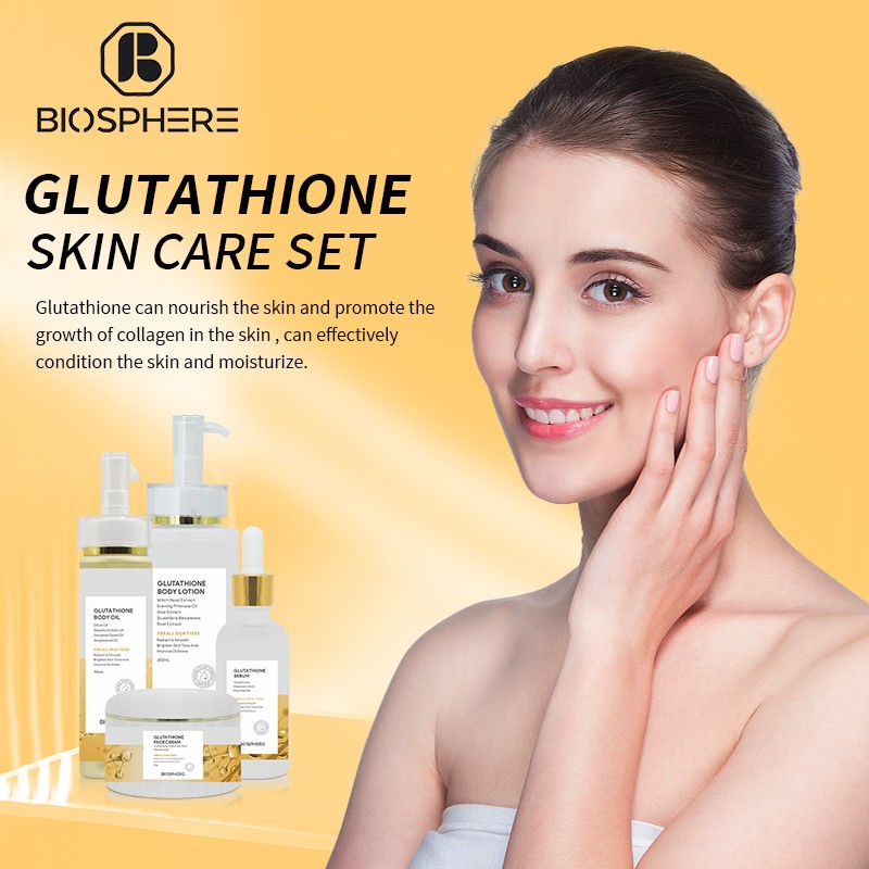 Organic Anti-Oxidation Glutathione Skincare Set for Black Women Facial Moisturizer Whitening Kit