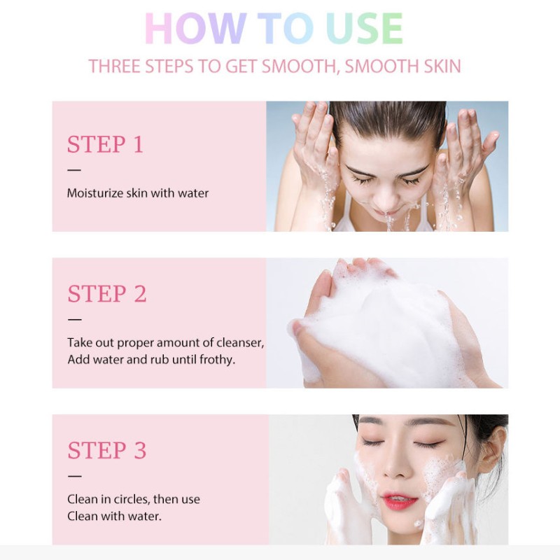 Deep Cleansing Rose Pink Jelly Facial Cleanser OEM ODM Face Wash for All Skin Types Skin Care Set