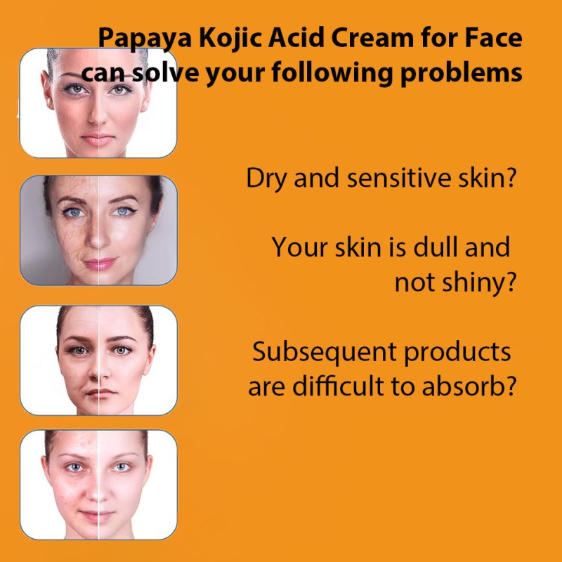 Organic Day Night Face Cream Deep Hydrating Moisturizing with Kojic Acid Glutathione Targets Dark Spots Acne Skin Care Set