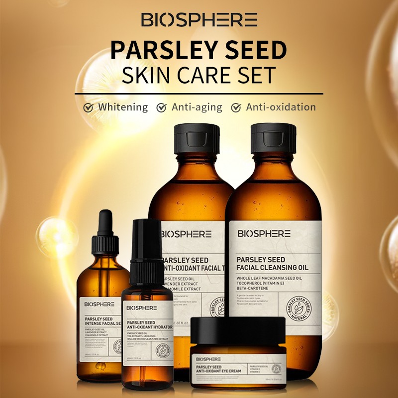 Private Label Anti-Aging Hydrating Whitening Skincare Kit Cruelty-Free and Anti-Oxidation with Parsley Seed Face Care Set