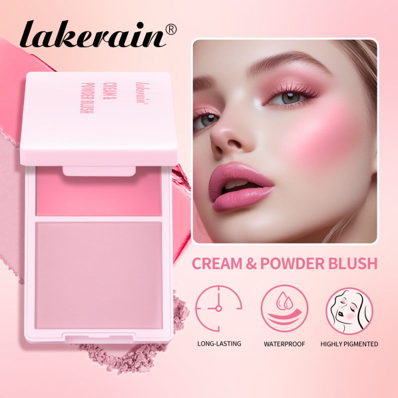 Patrick Ta Lakerain 2-in-1 Vegan Blush Palette Cruelty-Free High Moisturizing Delicate Cream Powder for Face Cheeks