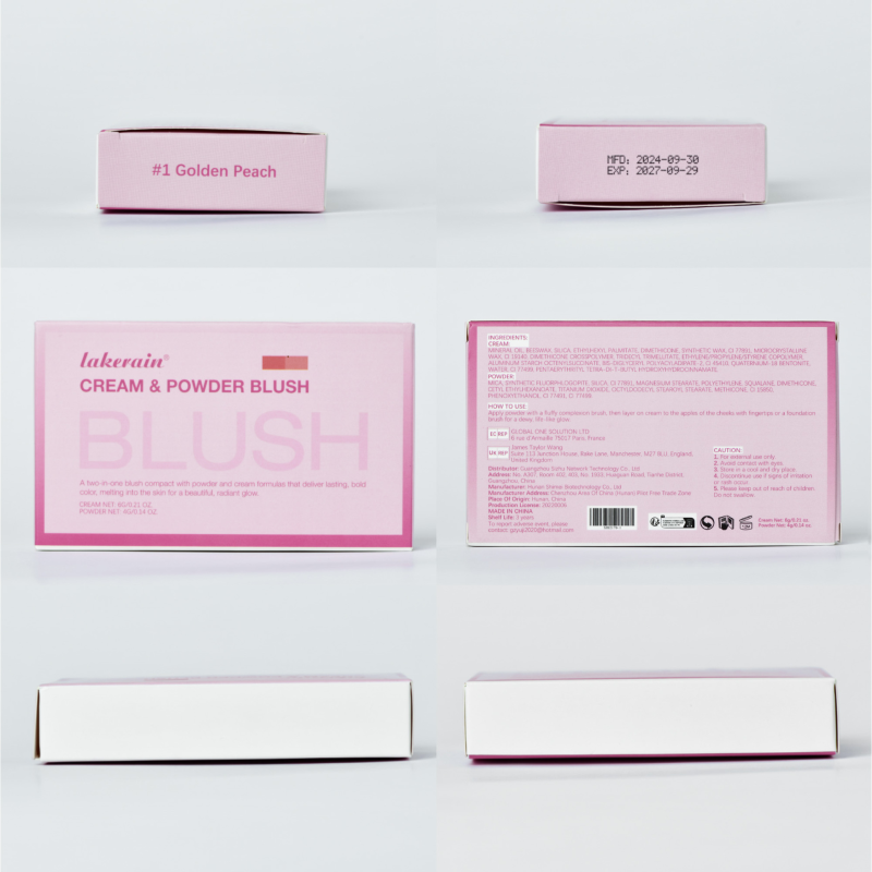 Patrick Ta Lakerain 2-in-1 Vegan Blush Palette Cruelty-Free High Moisturizing Delicate Cream Powder for Face Cheeks