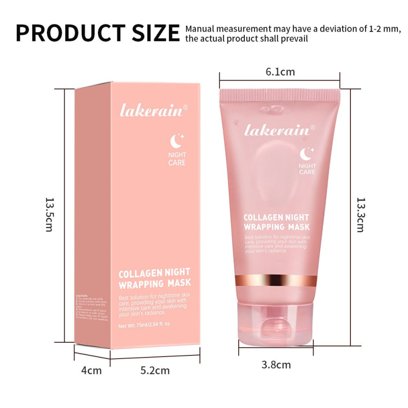 Lakerain Peel-Off Collagen Night Cream Mask Cross-Border Facial Moisturizing Aloe Glycerin Green Tea Pore Cleaner Face Body Care