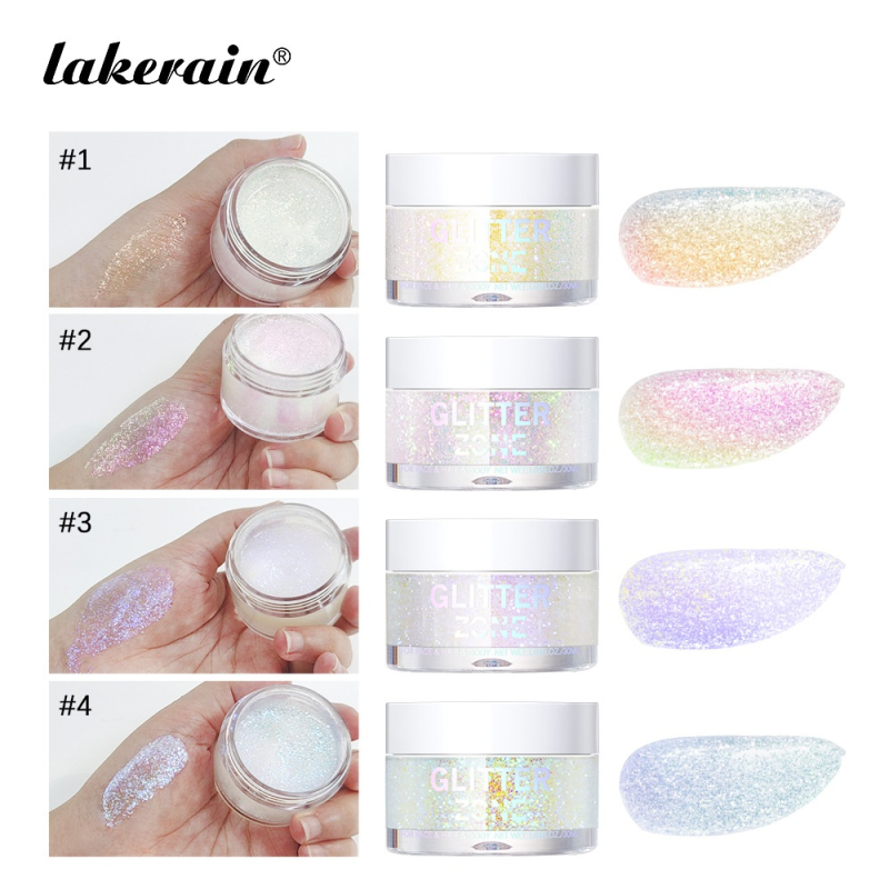 Colorful Waterproof Body Glitter Gel and Liquid Eye Shadow Enhance Night Makeup with Fine Highlighter Beautiful Body Glitter