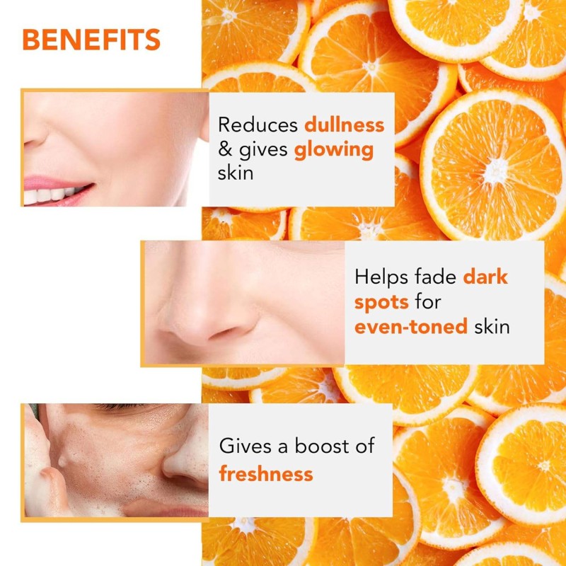 Vitamin C Foaming Face Wash with Papaya Orange Normal Reducing Dullness Dark Spots Whitening Facial Cleanser Foam Skin Care Set