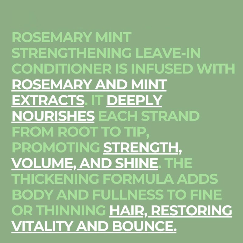 Organic Mint Strengthening Hair Shampoo & Leave-In Conditioner Refreshing Rosemary Herbal Nourishment Cream Form