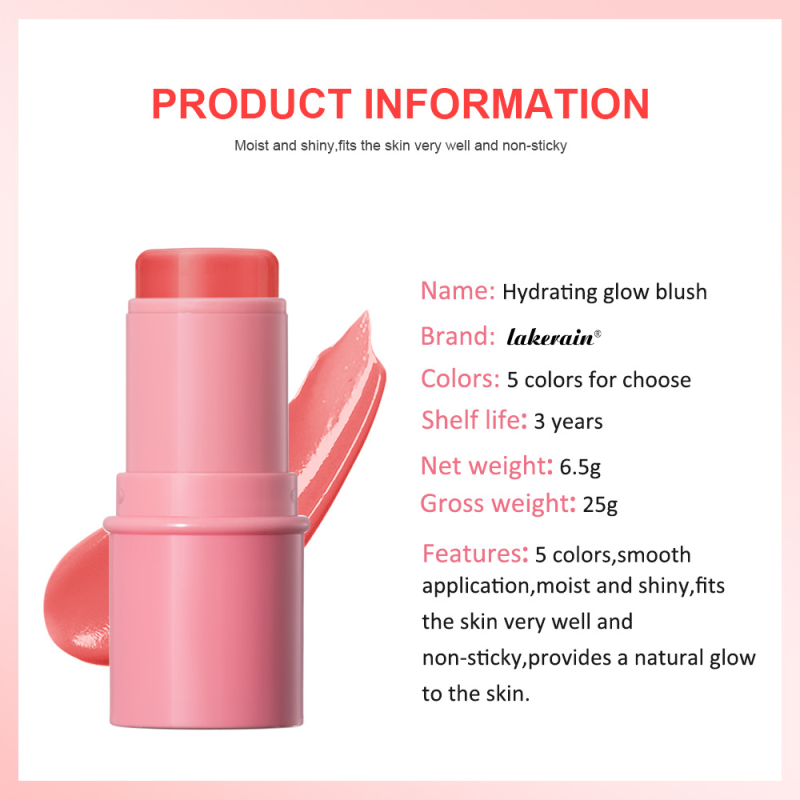 Lakerain Vitality Girl Pink Water-Glow Blush for Face Moisturizing Mineral Cream ODM Export Wholesale