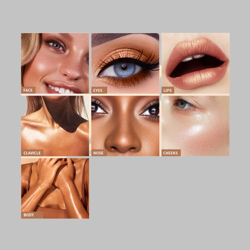 Lakerain Long-lasting Waterproof Sweatproof Face Body Highlighter Cross-Border Wholesale Brightening Liquid Pressed Powder Type