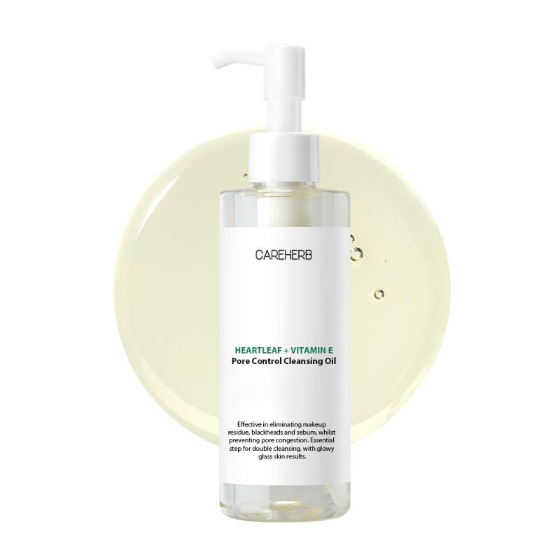 Organic Heartleaf Pore Control Cleansing Oil Deep Cleansing Face Wash for Makeup Removal and Blackhead Remover Skin Care Set