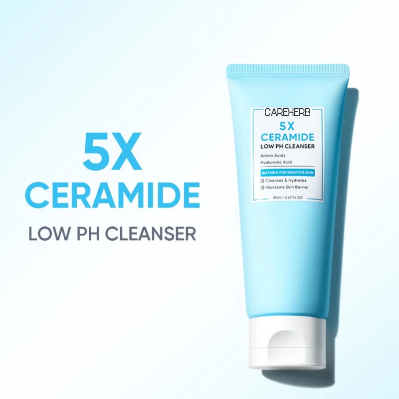 Normal Skincare Low pH Facial Cleanser Face Wash Cleansing Foam Replenishes Skin Barrier 5X Ceramide Amino Acid Skin Care Set