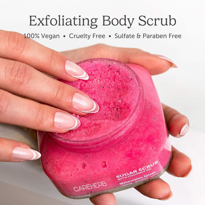 OEM Organic Watermelon Sugar Body Scrub Lasting Skin Hydration Exfoliating Bump Eraser for Dry Skin Featuring Shea Butter