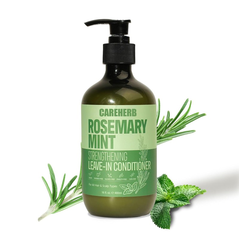 Organic Mint Strengthening Hair Shampoo & Leave-In Conditioner Refreshing Rosemary Herbal Nourishment Cream Form