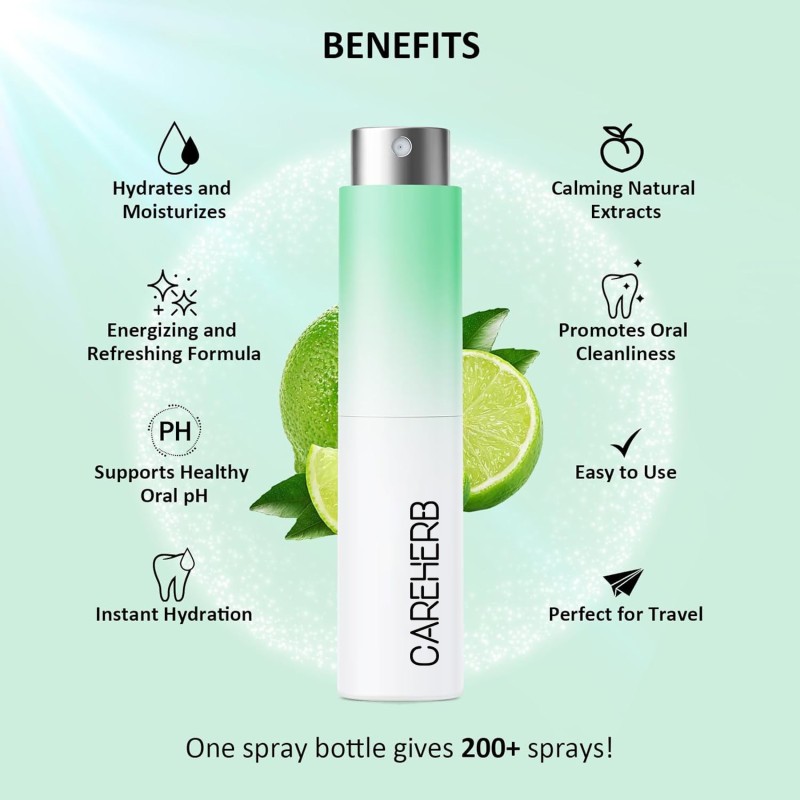 Portable Oral Mouth Freshener Spray Long-Lasting Mint Flavor with Fruit-Based Perfume Breath Fresheners for Bad Breath Relief