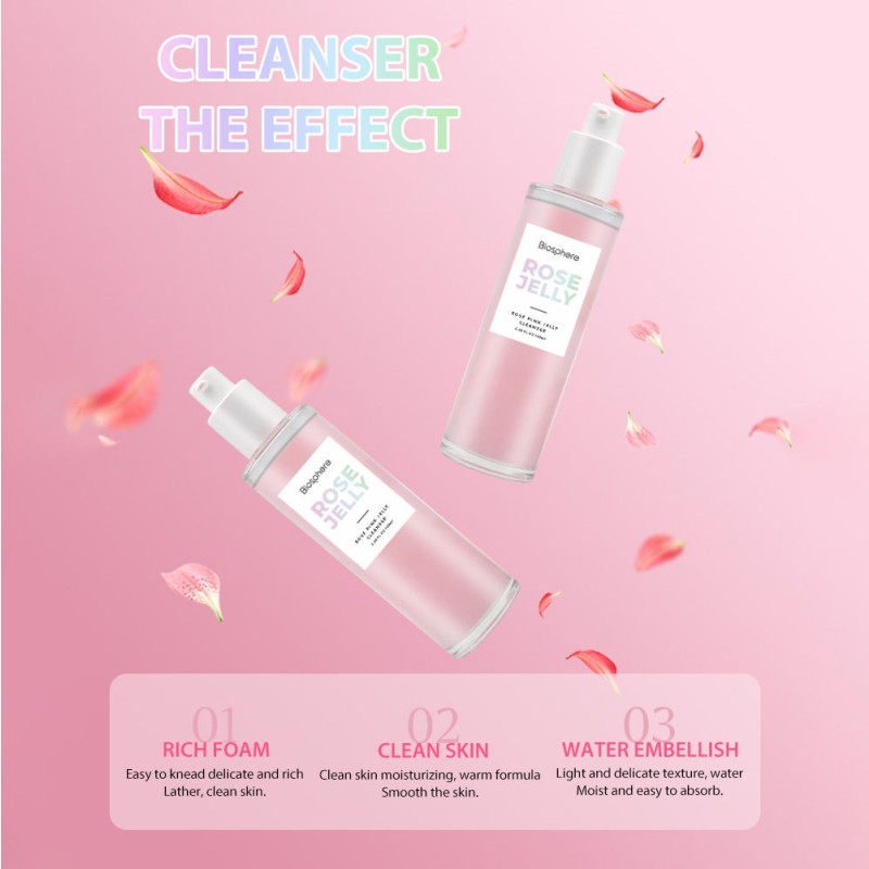 Deep Cleansing Rose Pink Jelly Facial Cleanser OEM ODM Face Wash for All Skin Types Skin Care Set
