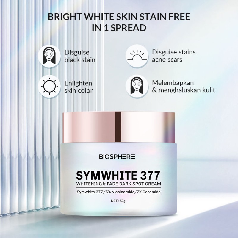 Private Label SymWhite 377 Facial Cream for Skin Care Moisturizing and Brightening with Freckle Removal and Dark Spot Fade