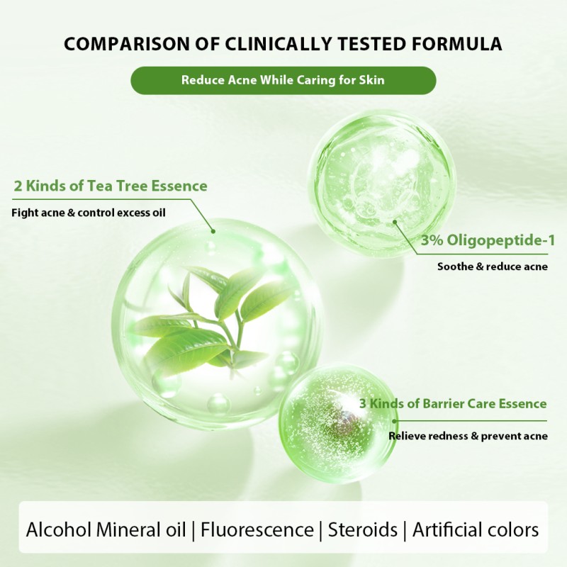 OEM ODM Private Label Women's Skin Care Set Tea Tree Oil Control and Shrink Pores Acne Barrier Facial Oil for Face Use