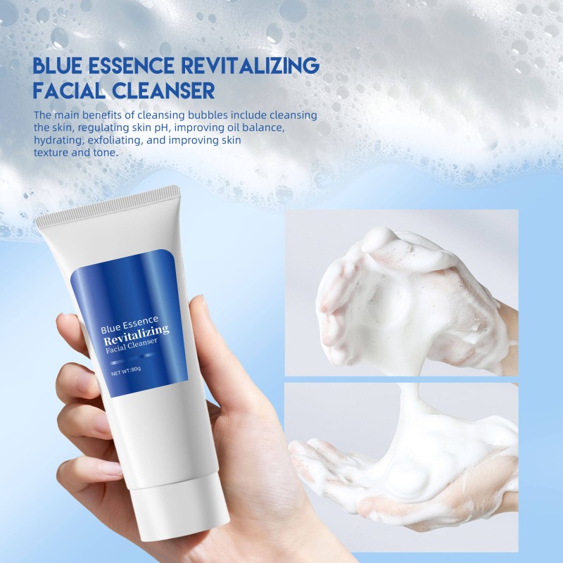 Organic Blue Essence Skincare Kit Brightening and Hydrating Revitalizing Face Care Set with Niacinamide Manufactured by Bright