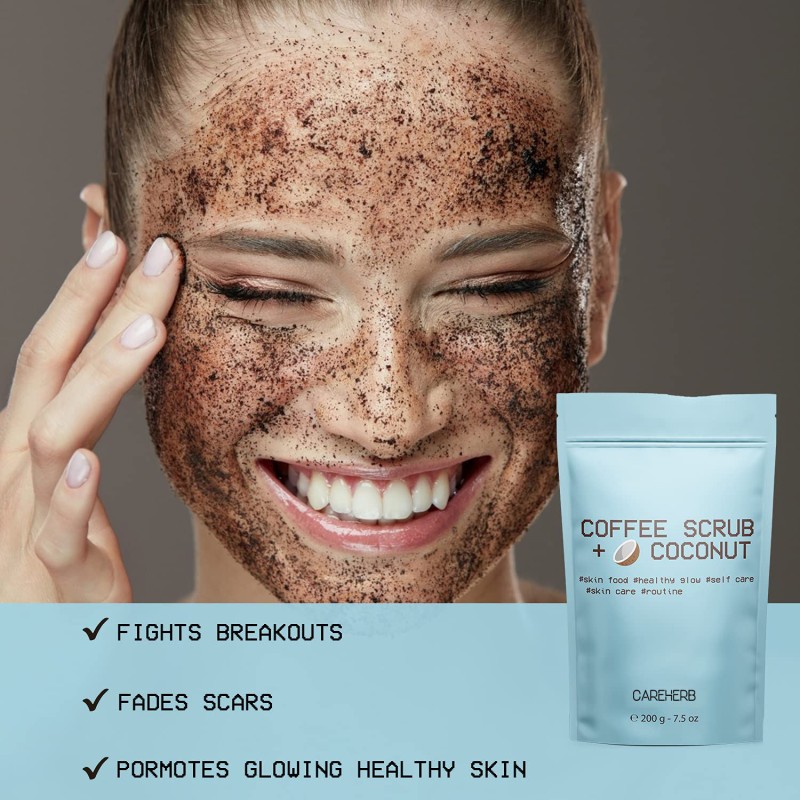 Custom Organic Coffee Scrub Coconut Body Scrub Set Natural Against Cellulite Stretch Marks Scars Acne Exfoliating Face Body Care