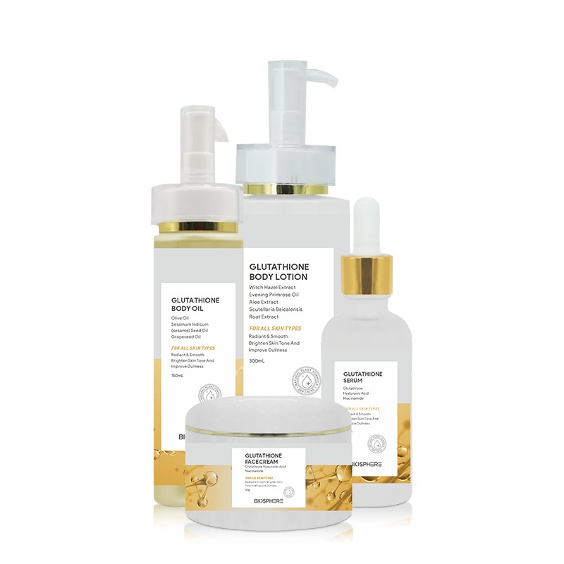 Organic Anti-Oxidation Glutathione Skincare Set for Black Women Facial Moisturizer Whitening Kit