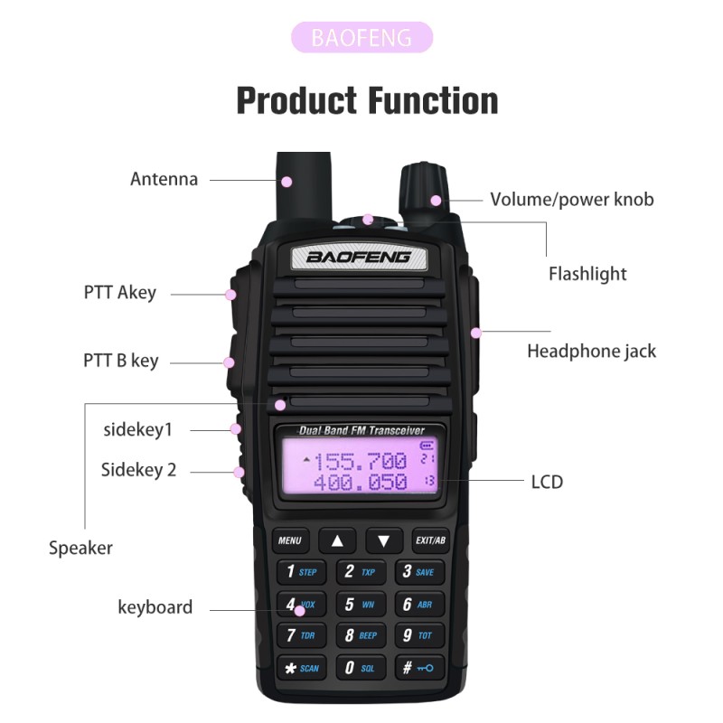 Two Way Radio Supplier - Custom 8W UHF VHF Dual Band