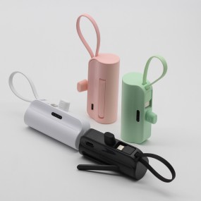 Power Bank Supplier - Custom 5000mAh Capsule Built-in Type-C