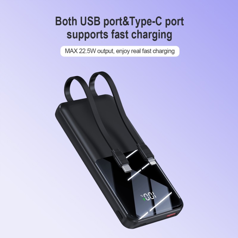Power Bank Factory - Bulk 10000mAh Dual Cord Built-in Cable