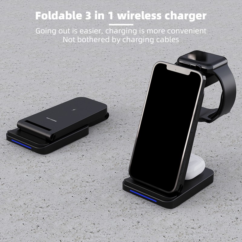 Wireless Charger Manufacturer - OEM 3-in-1 Foldable Type-C Input