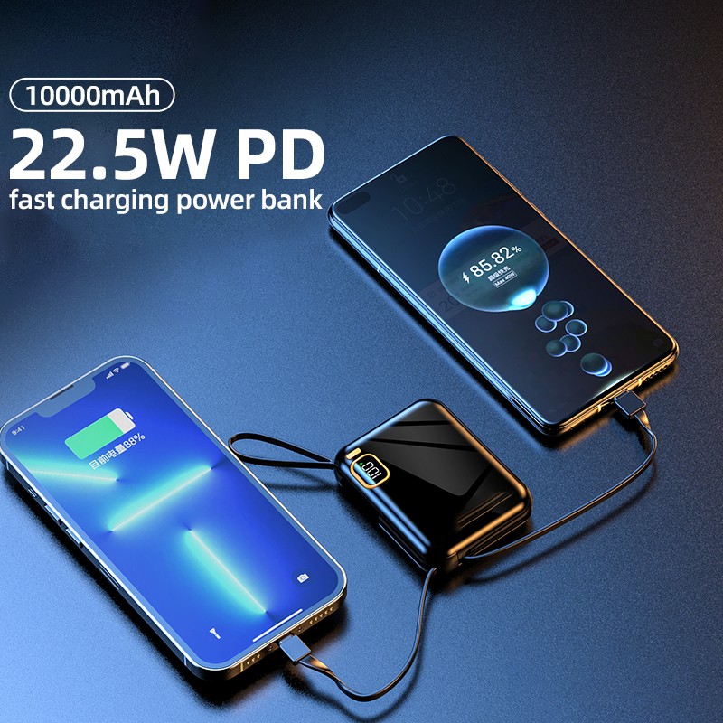 Power Bank Manufacturer - OEM 10000mAh Dual 22.5W Built-in Cables