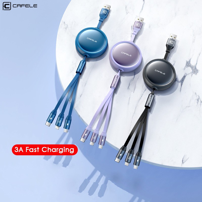 USB Cable Manufacturer - 105cm Retractable 3 in 1 OEM