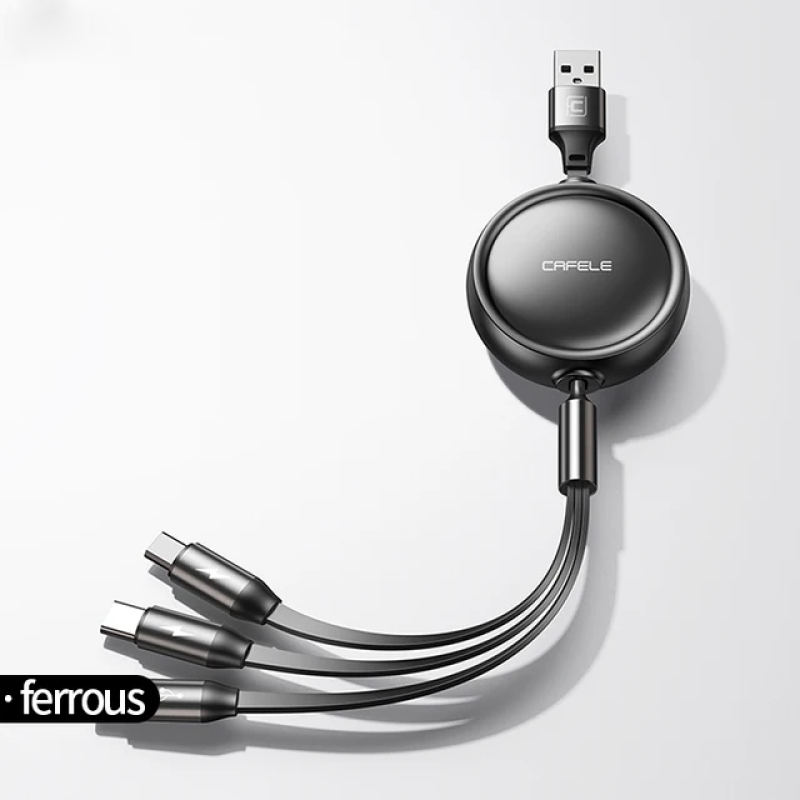 USB Cable Factory - 3 in 1 Retractable OEM Charging