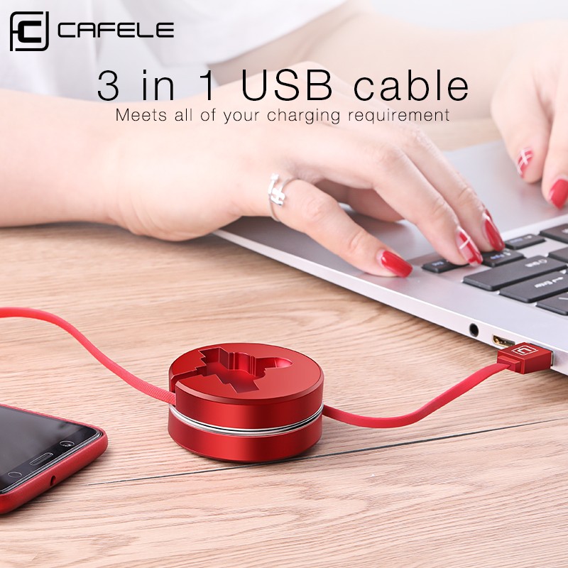 USB Cable Factory - 3 in 1 Retractable 3A OEM