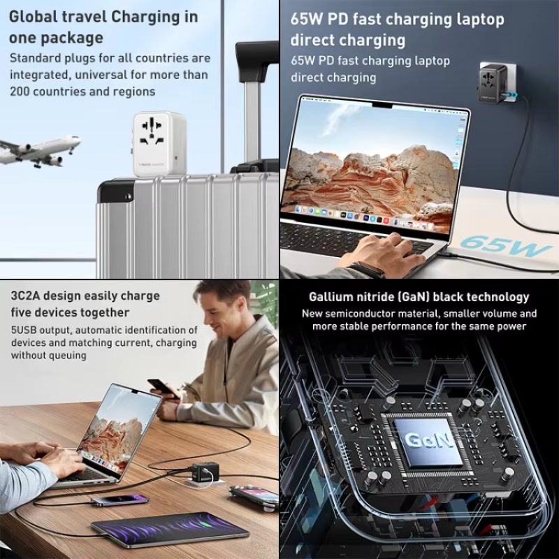 Travel Adapter Manufacturer - 65W GaN Universal OEM