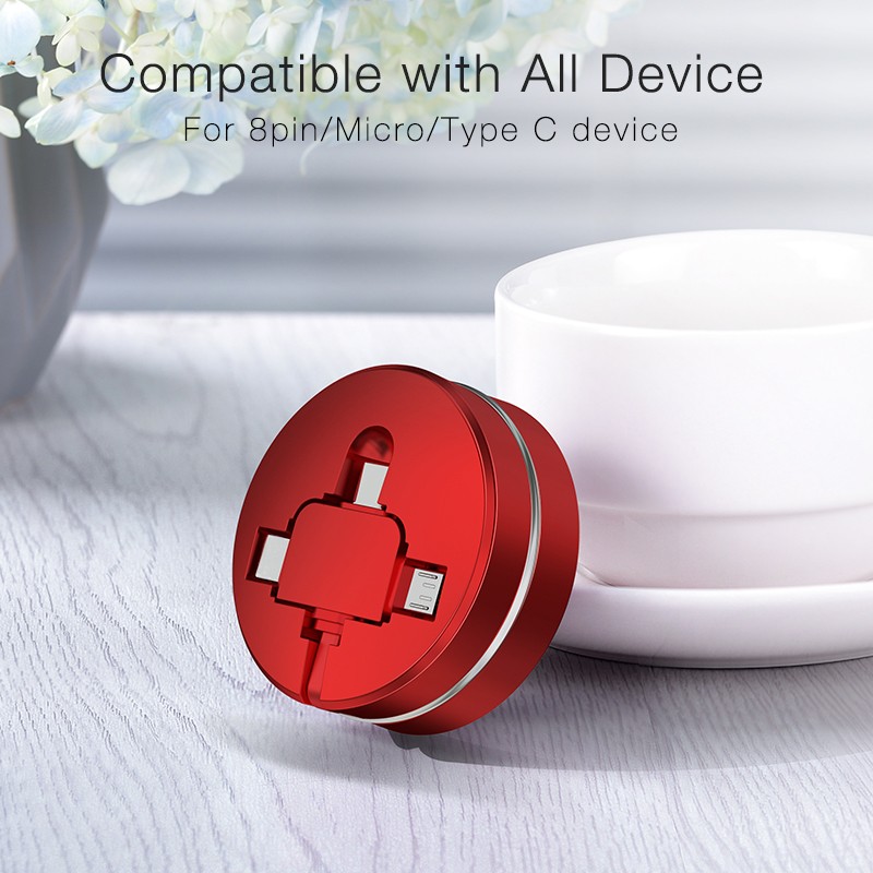 USB Cable Factory - 3 in 1 Retractable 3A OEM