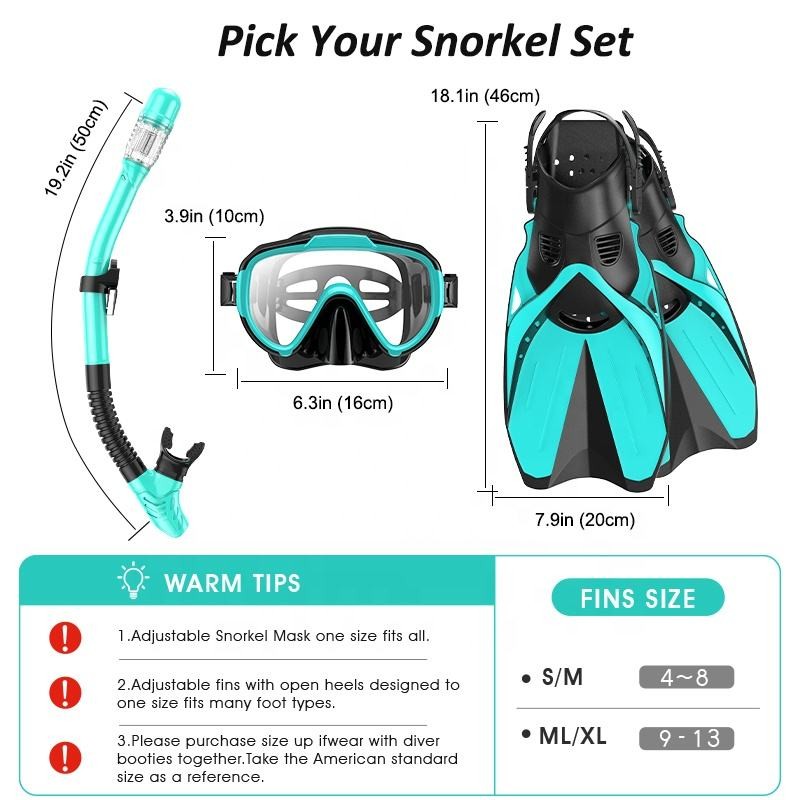 Snorkel Set Manufacturer - OEM Dry Top Snorkeling Gear with Flippers