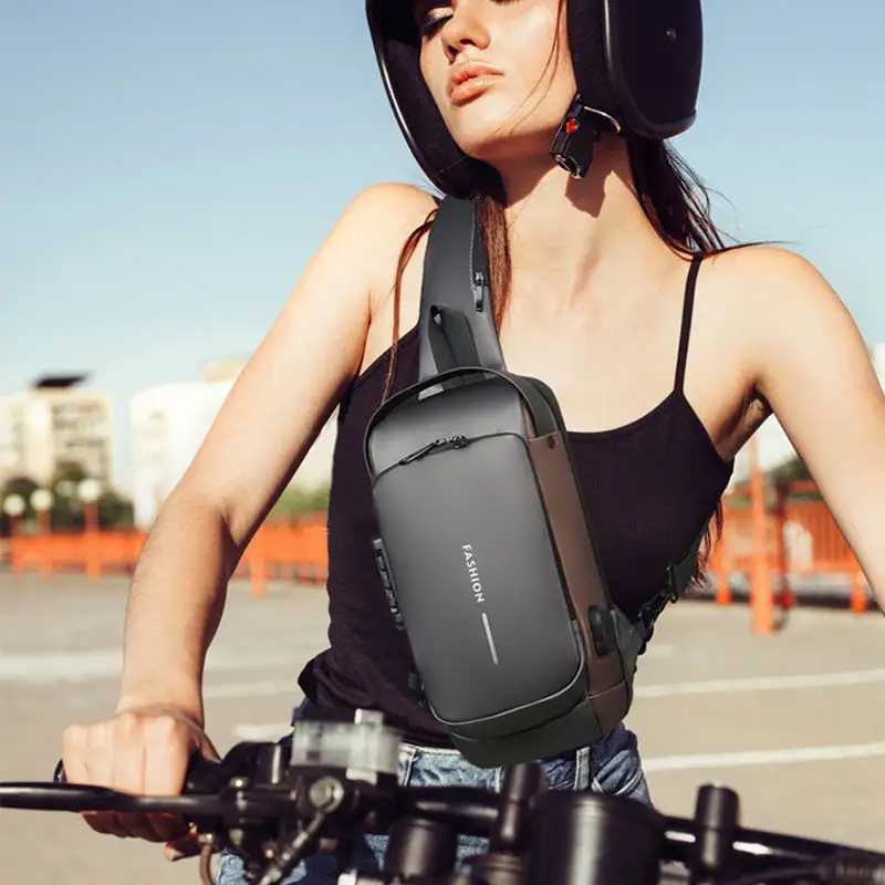 Chest Bag Supplier - OEM Custom Waterproof Anti Theft USB Sling Bag