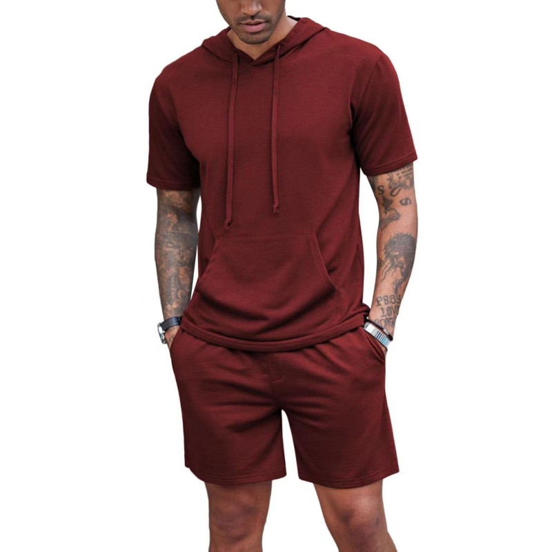 Men Hoodie Set Supplier - OEM Custom Drawstring Hooded Sweatsuit