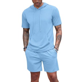 Men Hoodie Set Supplier - OEM Custom Drawstring Hooded Sweatsuit