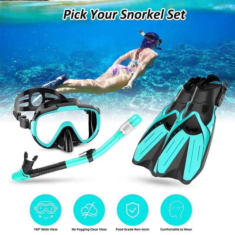 Snorkel Set Manufacturer - OEM Dry Top Snorkeling Gear with Flippers