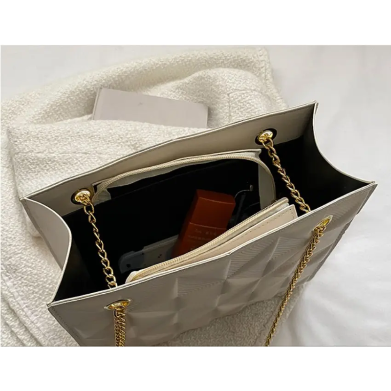 Women Tote Bag Supplier - OEM Custom Lattice PU Leather Crossbody Bag