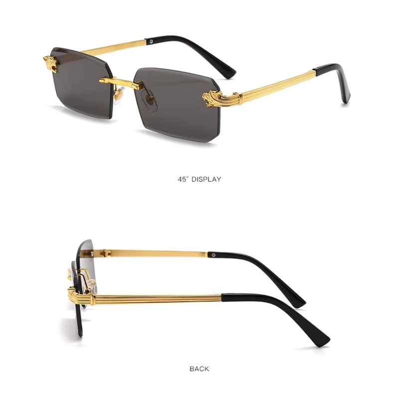 Rimless Sunglasses Factory - OEM Custom Logo Vintage Square Sun Glasses