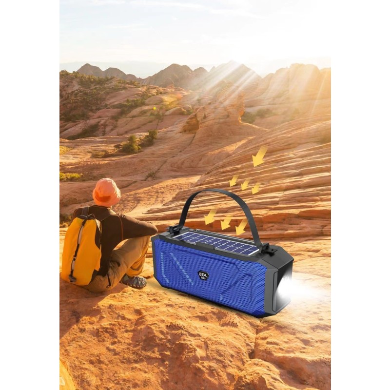 Solar Speaker Manufacturer - OEM 3-in-1 Solar Powered Flashlight Speaker