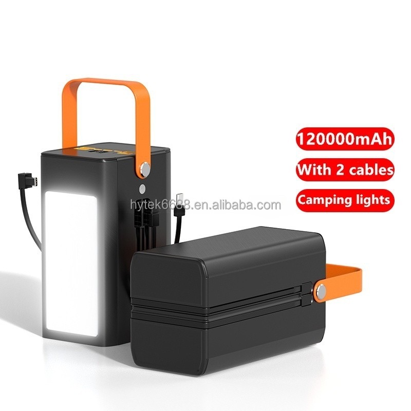 Power Bank Factory - 120000mAh Built-in Cable OEM