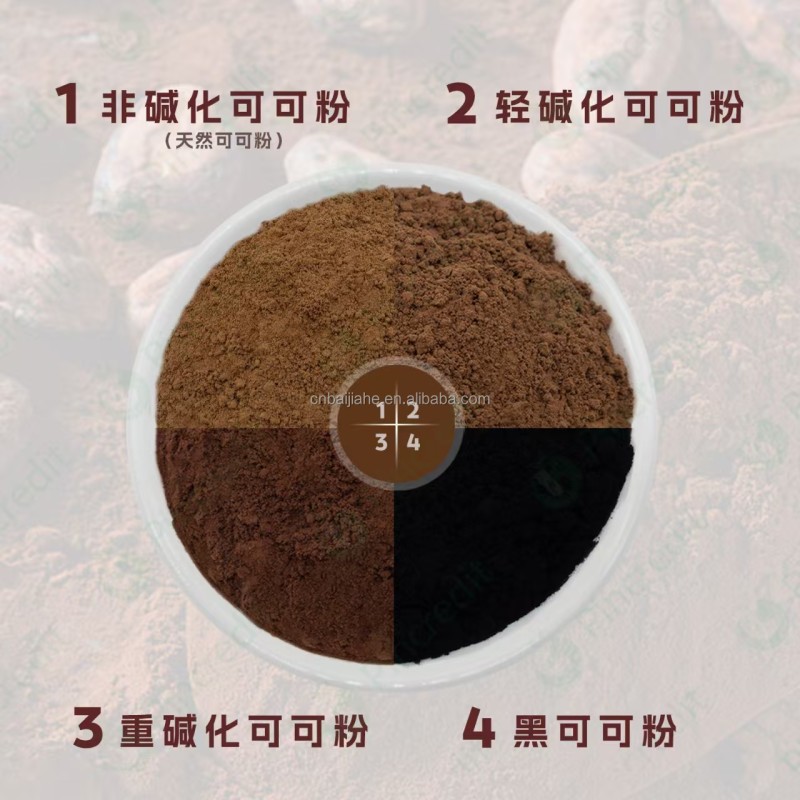 Food Grade Alkalized Cocoa Powder with Cacao Butter Dutch Process Certified Halal Packaged in Bag