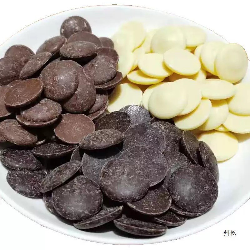 Black and White Pure Cocoa Butter Chocolate Coins for Dessert Cake Decoration Gourmet Ingredients