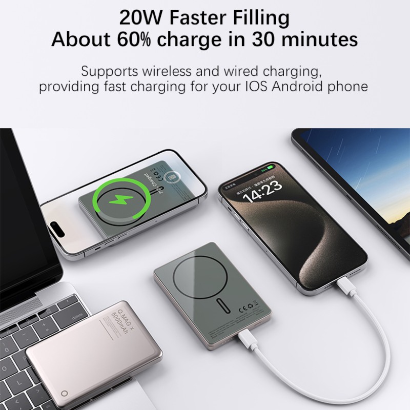 Magnetic Power Bank Supplier - OEM PD20W Wireless 10000mAh Charger