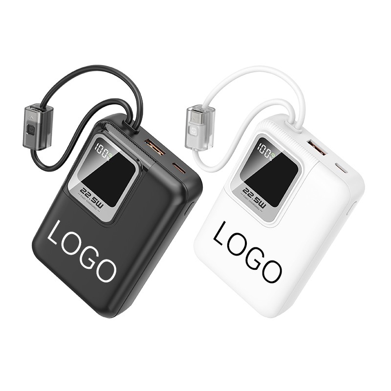 Power Bank Manufacturer - OEM Custom Logo PD22.5W Built-in Cable