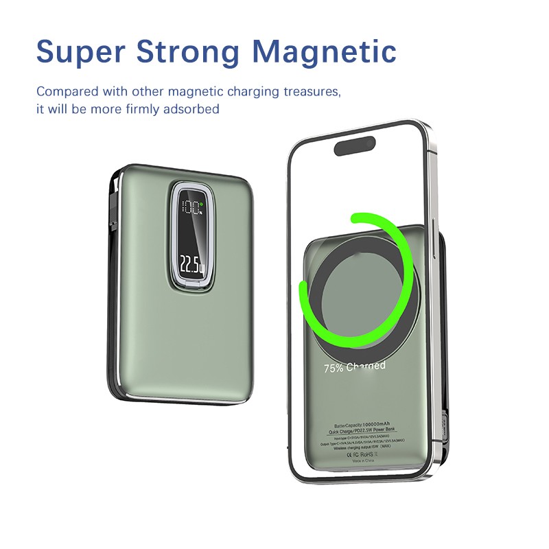 Wireless Power Bank Supplier - OEM PD22.5W Built-in Cable Charger