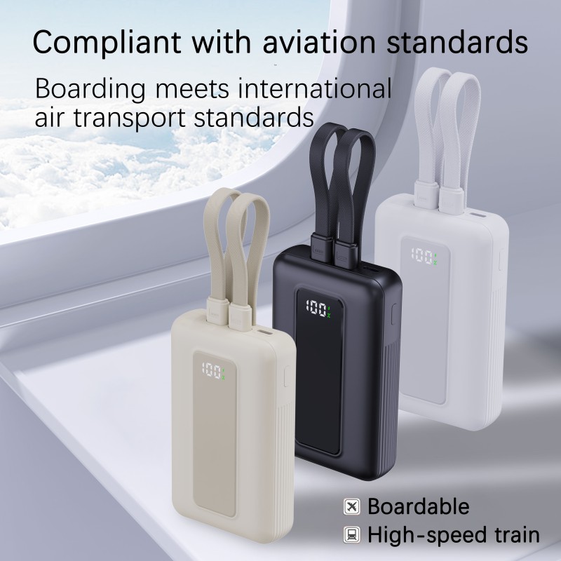 Power Bank Supplier - OEM 2-in-1 Built-in Cable PD22.5W Charger